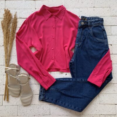 CAMISA CROPPED SOLTINHA PINK